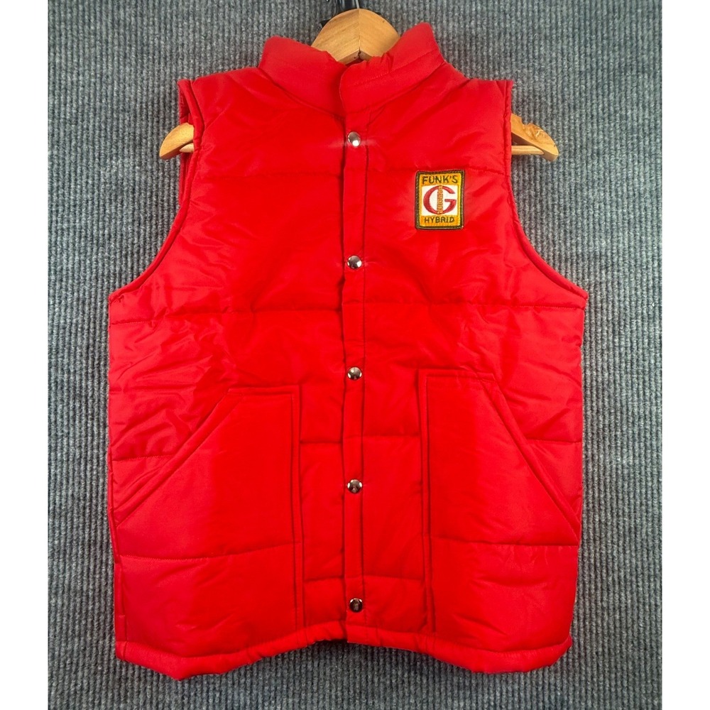 Swingster Puffer Vest Mens Medium Red Excellent Vintage Funks G Hybrid Patch
